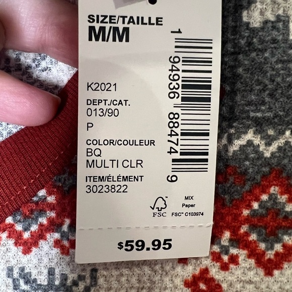 NWT The Childrenās Place Adult Christmas Pajamas 100% Cotton Medium Unisex - Picture 5 of 7